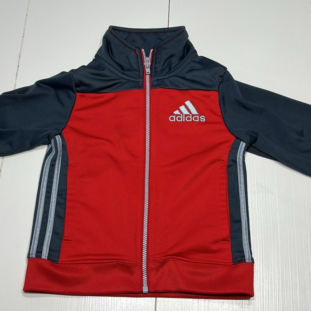Adidas Kids Red and Dark Gray Track Jacket